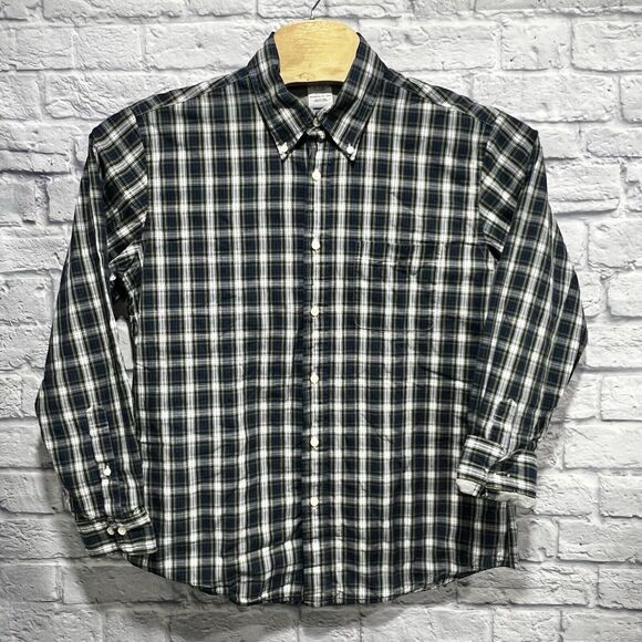 Brooks Brother Mens Blue‎ Plaid Regent Thermal Lined Cotton Button Up Size Large - Picture 2 of 9